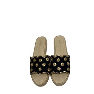 Jack Rogers Midnight and Gold Floral Sandals